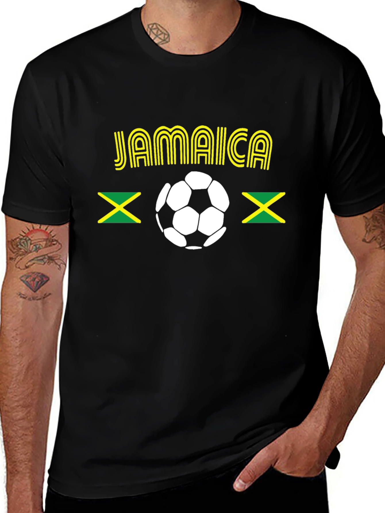 Jamaica Soccer T-Shirt - Black Graphic Tee