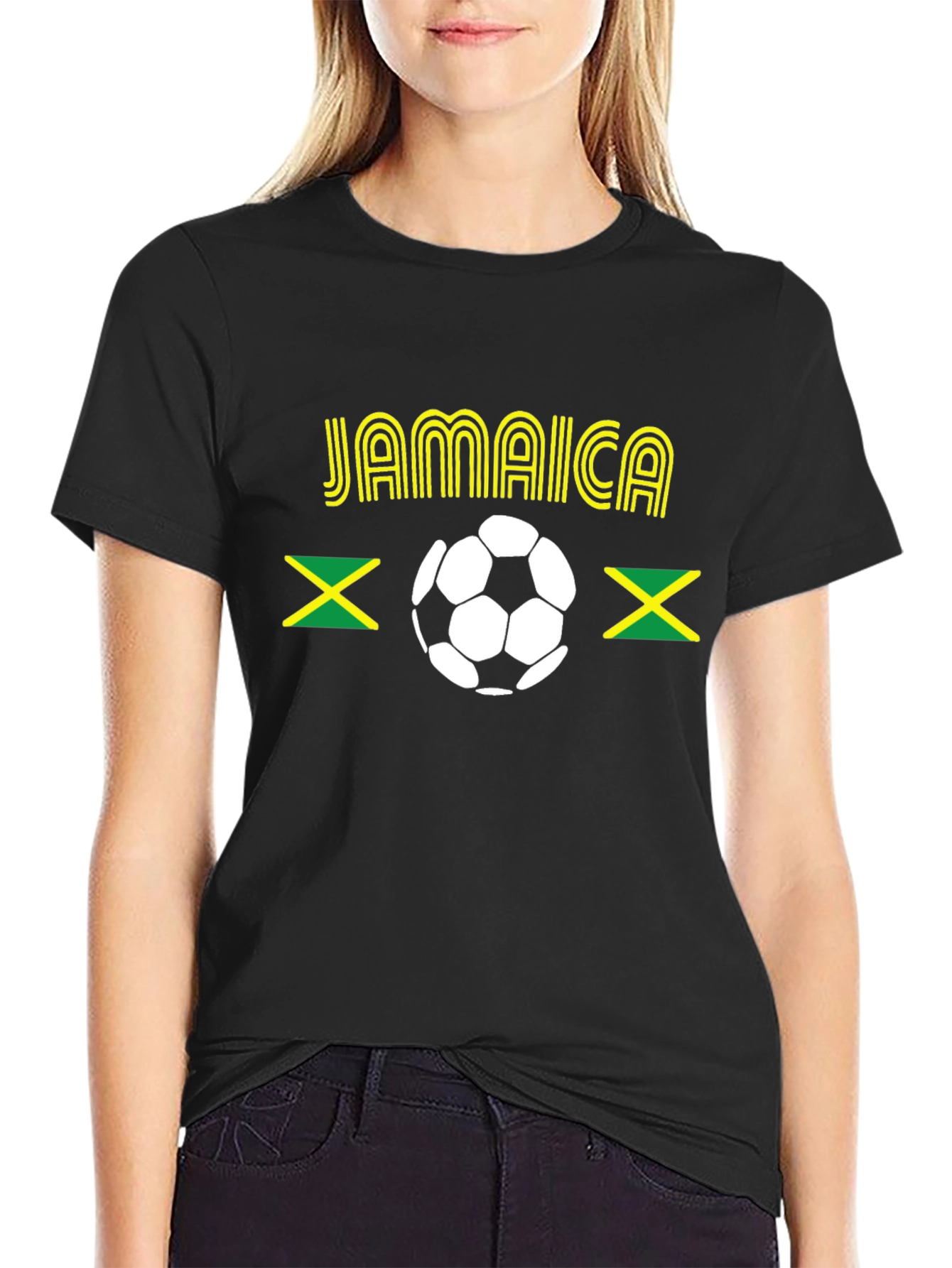 Jamaica Soccer T-Shirt - Black Graphic Tee