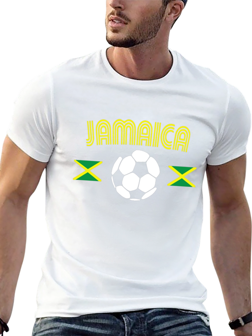 Jamaica Soccer T-Shirt - Black Graphic Tee