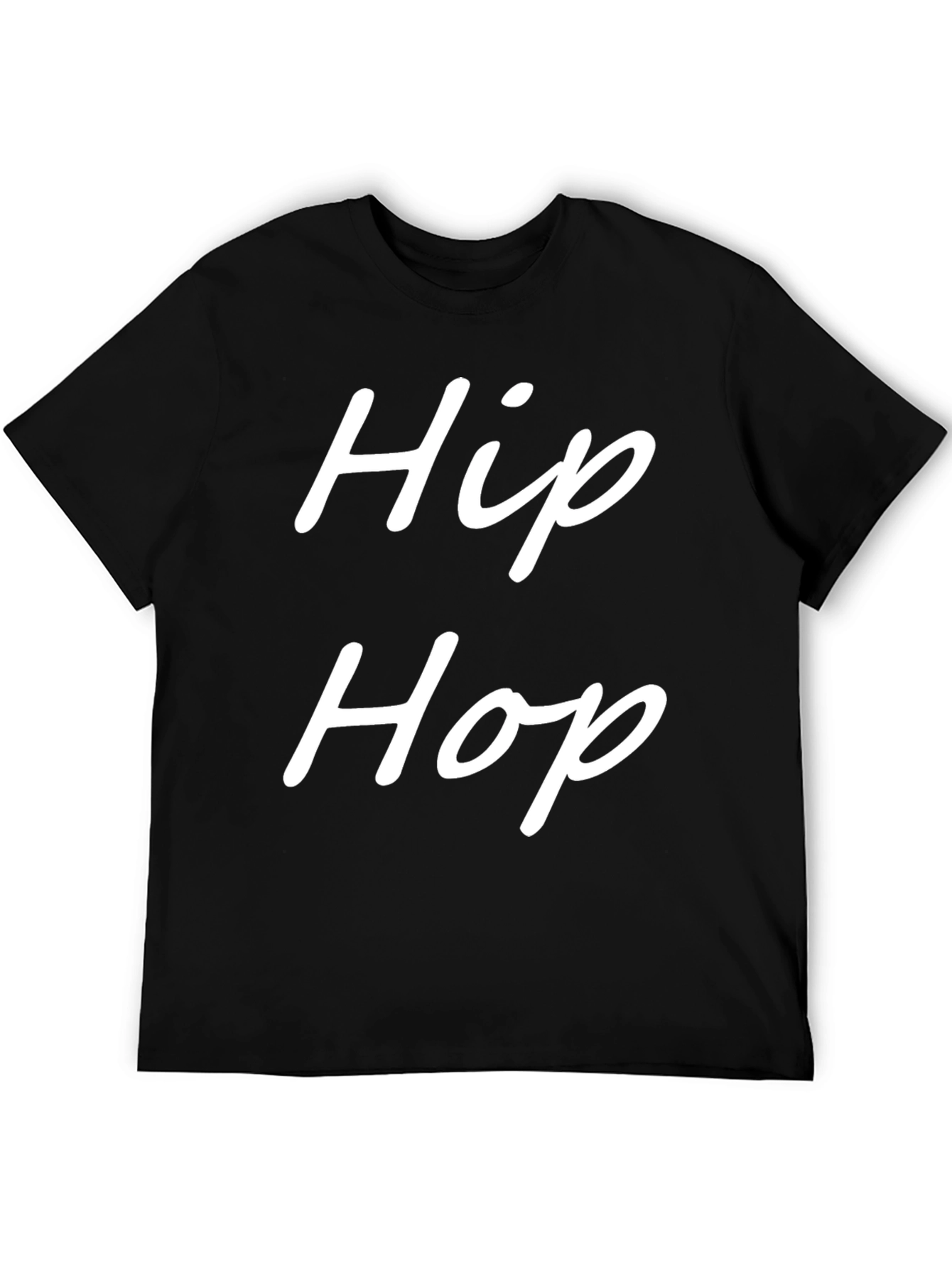 Hip Hop Graphic Tee - Stylish Black Cotton T-Shirt