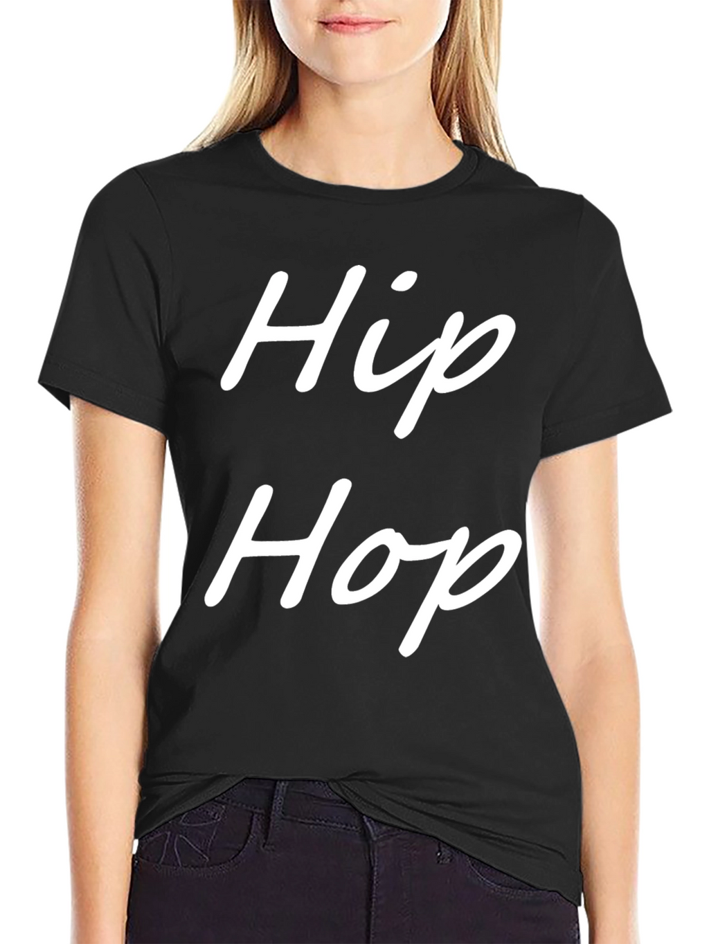 Hip Hop Graphic Tee - Stylish Black Cotton T-Shirt