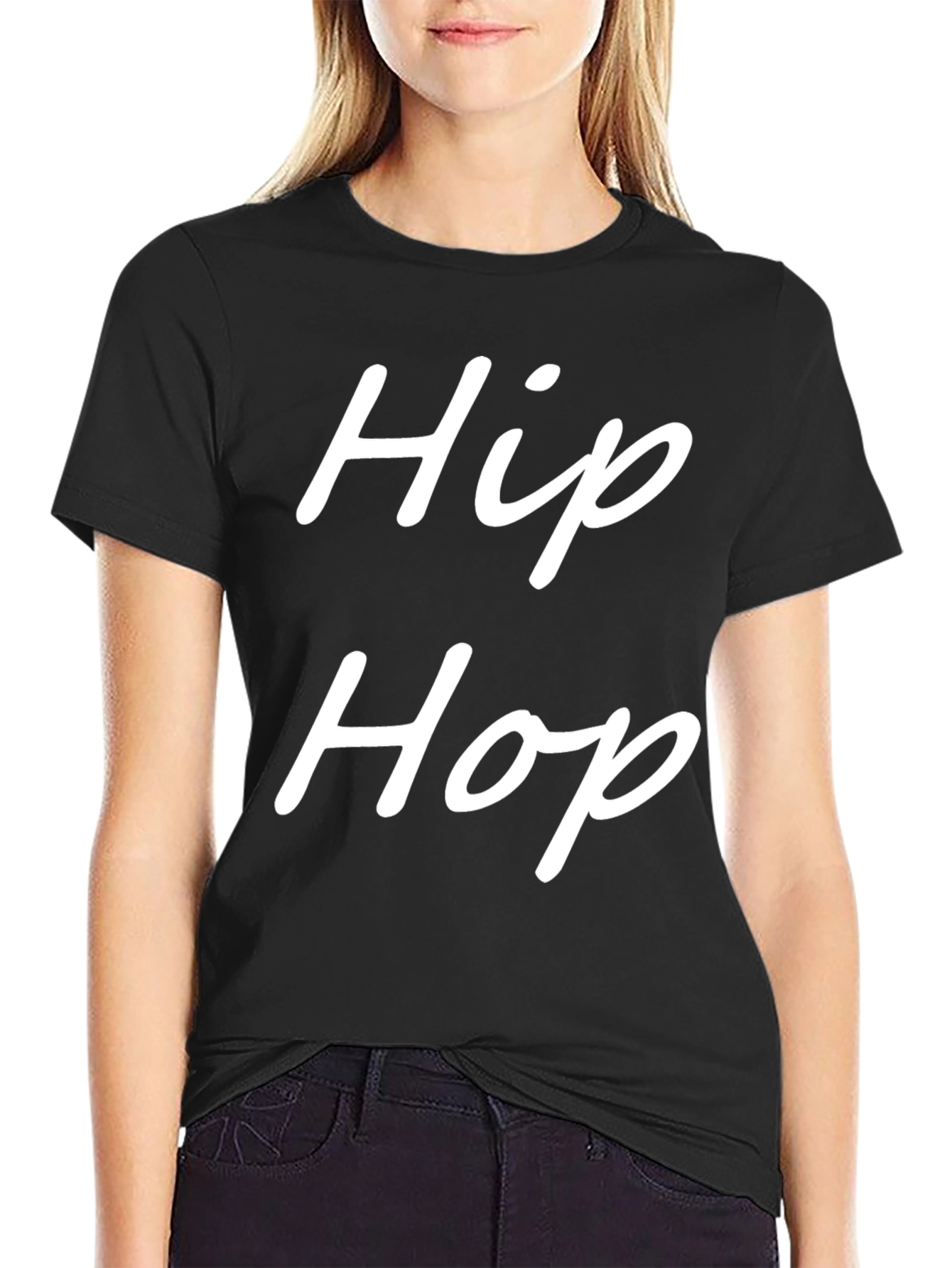 Hip Hop Graphic Tee - Stylish Black Cotton T-Shirt