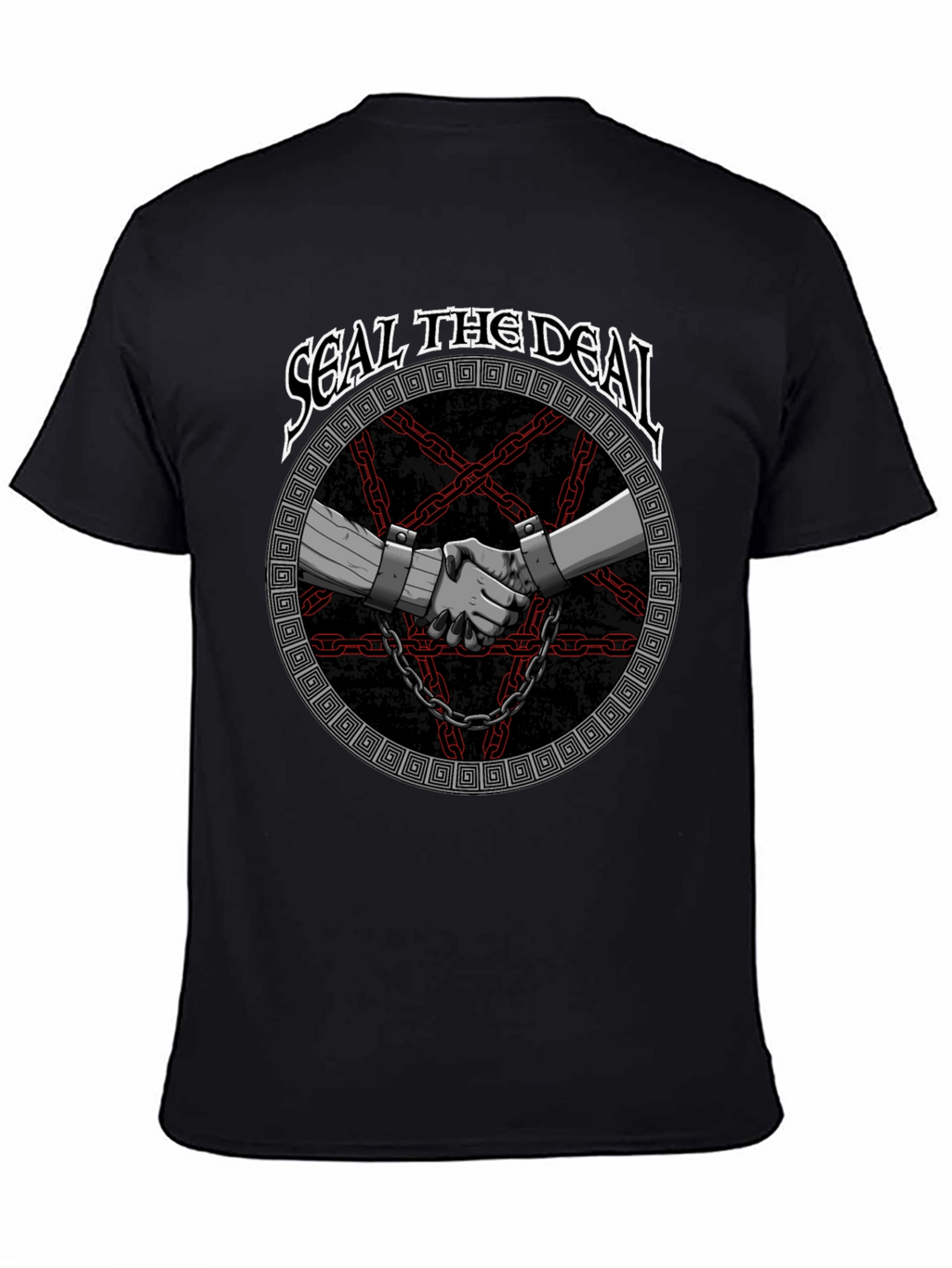 Seal The Deal Graphic Print Black T-Shirt