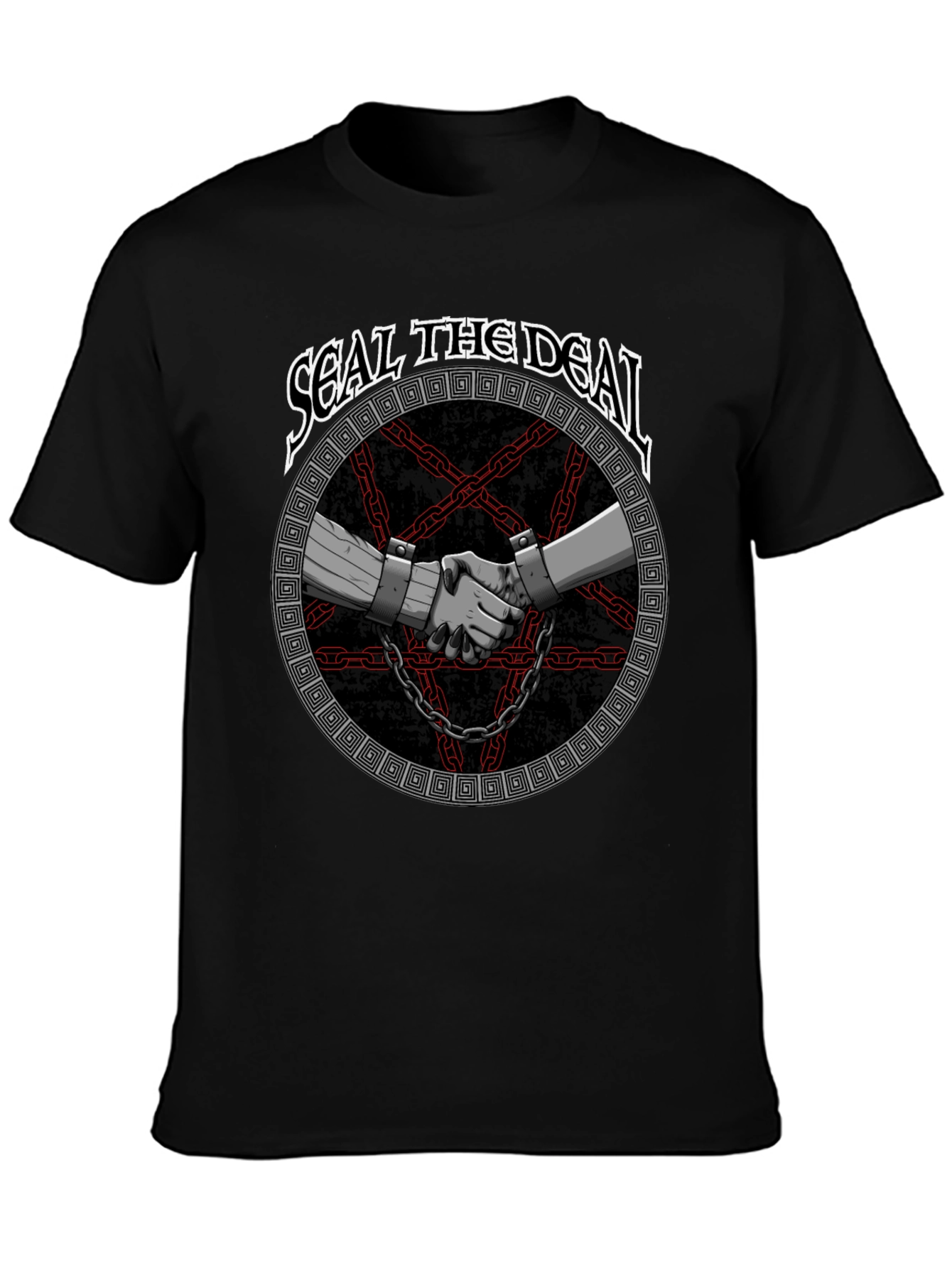 Seal The Deal Graphic Print Black T-Shirt