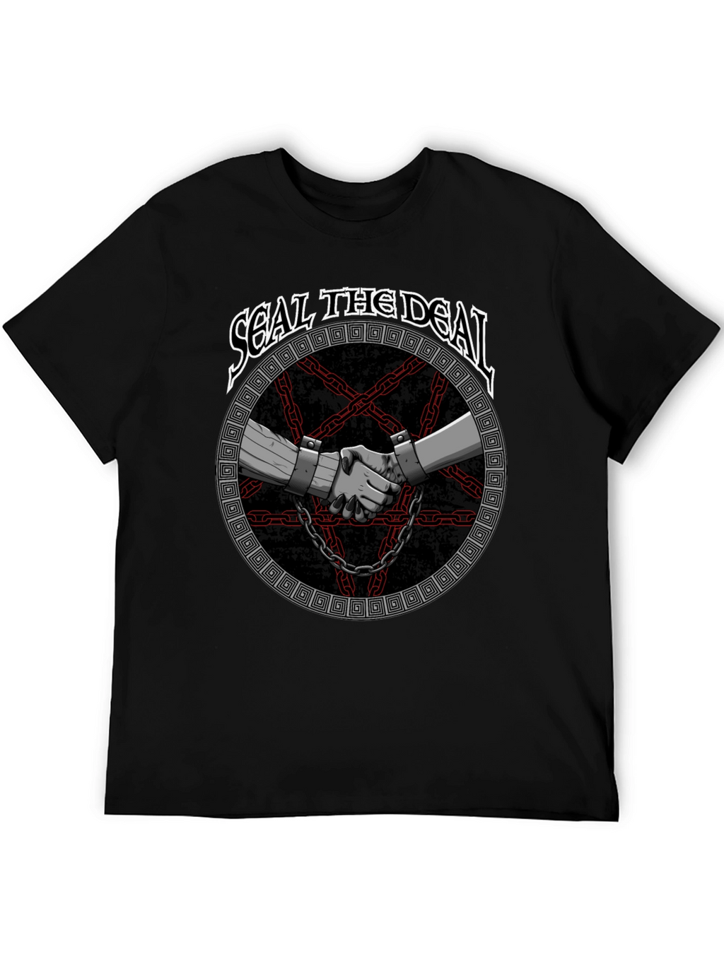 Seal The Deal Graphic Print Black T-Shirt