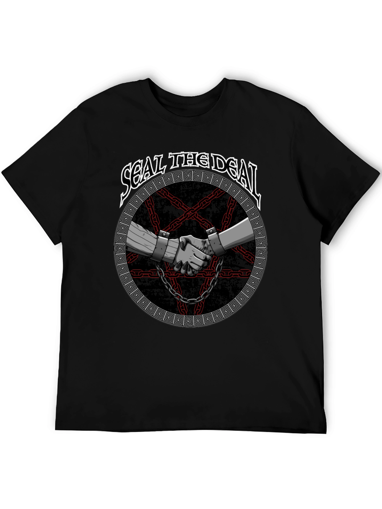 Seal The Deal Graphic Print Black T-Shirt