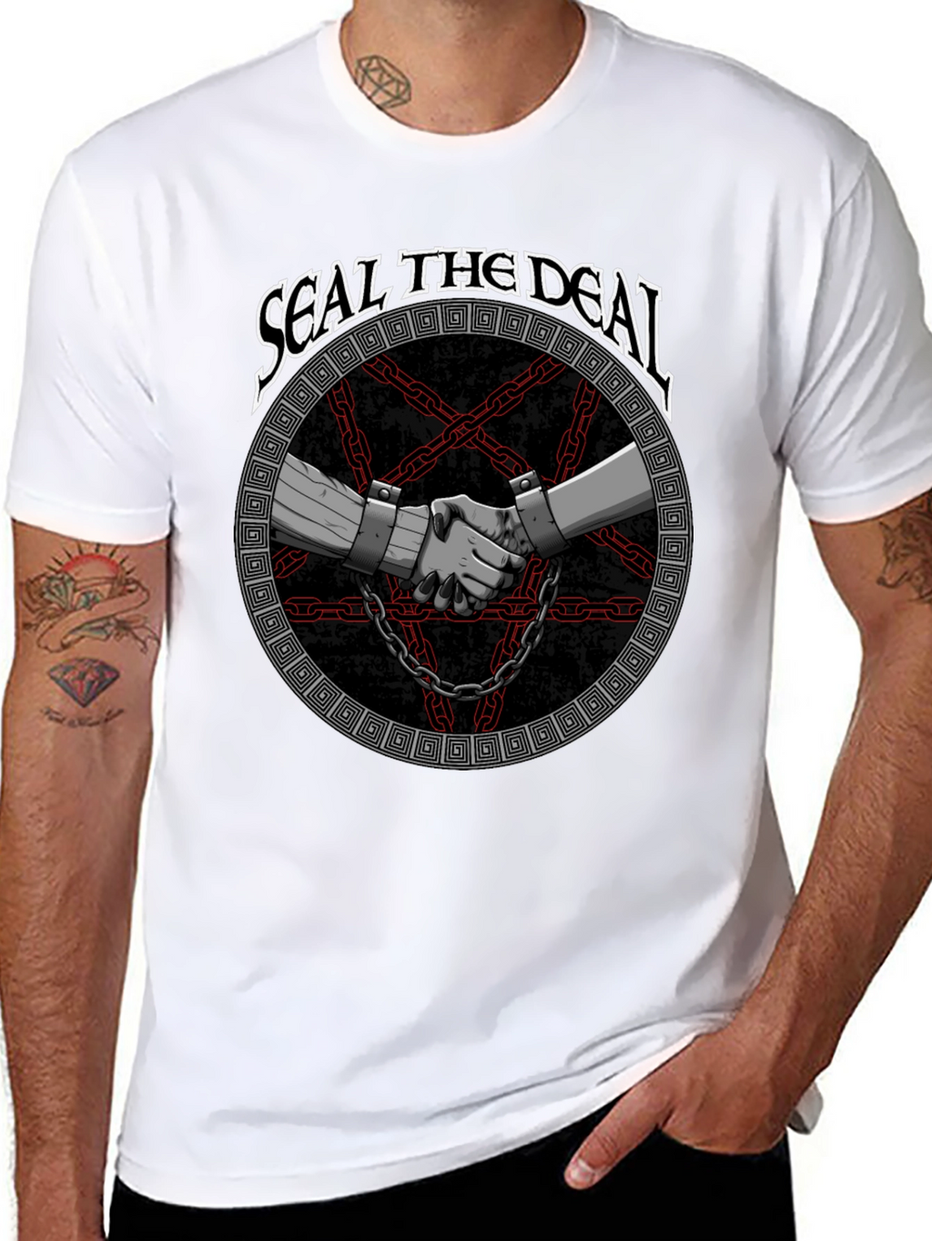 Seal The Deal Graphic Print Black T-Shirt