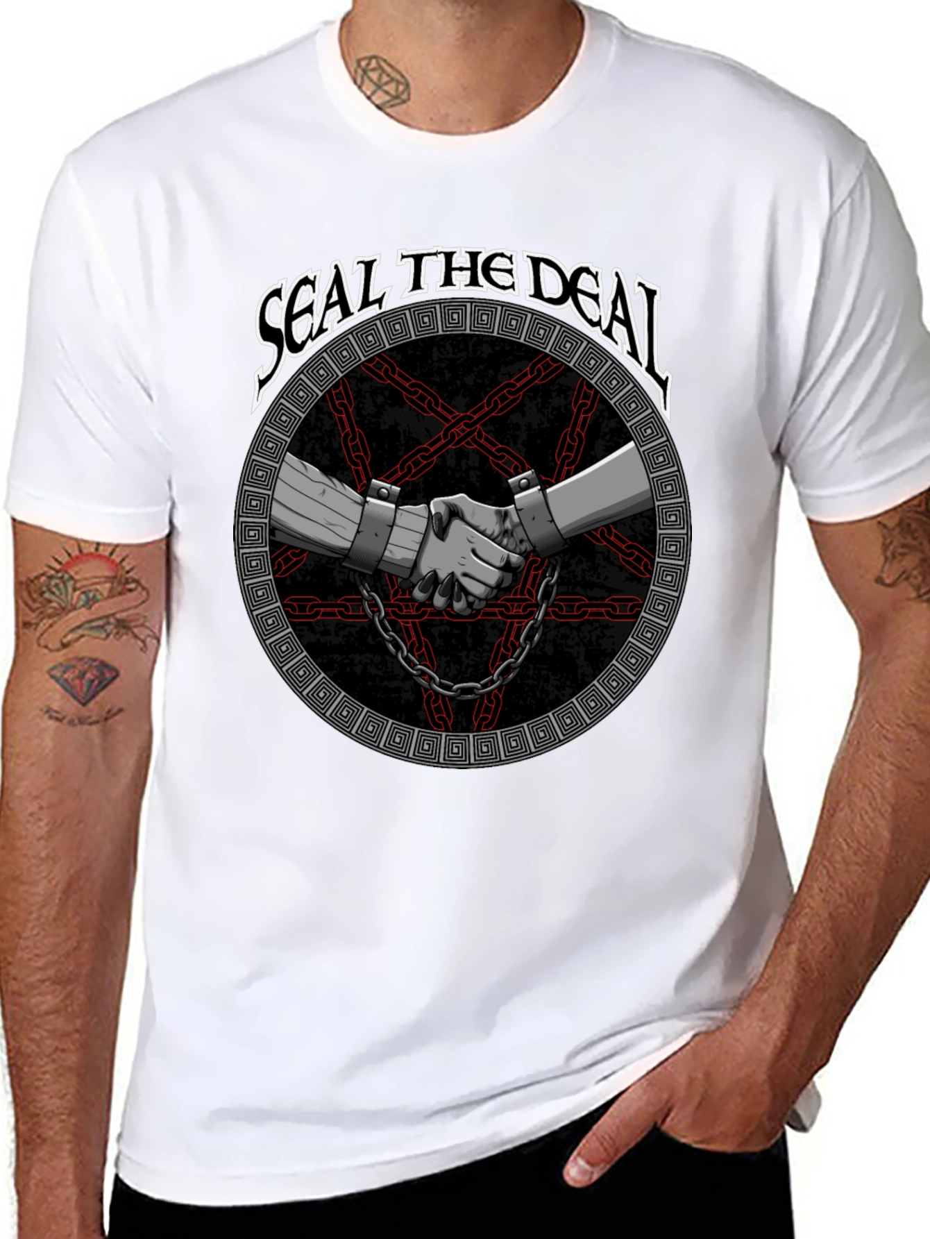 Seal The Deal Graphic Print Black T-Shirt