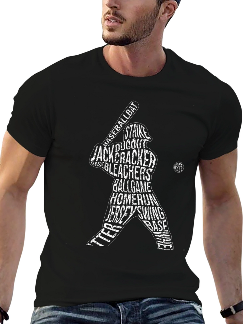 Baseball Word Art Graphic T-Shirt