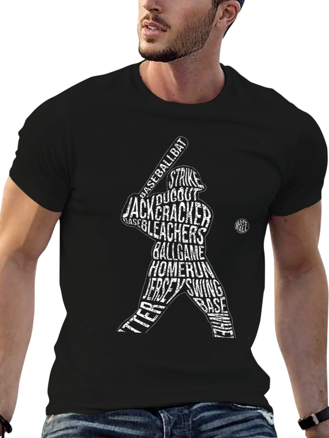 Baseball Word Art Graphic T-Shirt