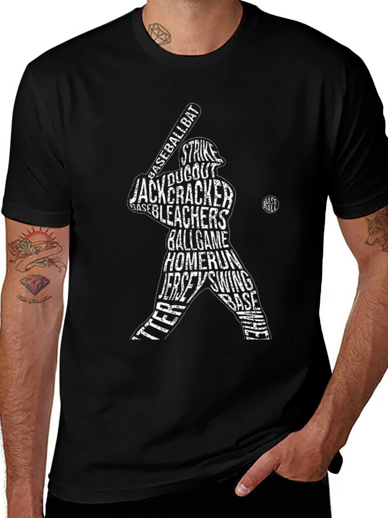 Baseball Word Art Graphic T-Shirt
