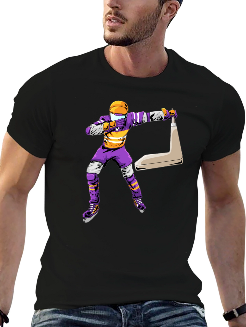 Dabbing Hockey Player Graphic Tee