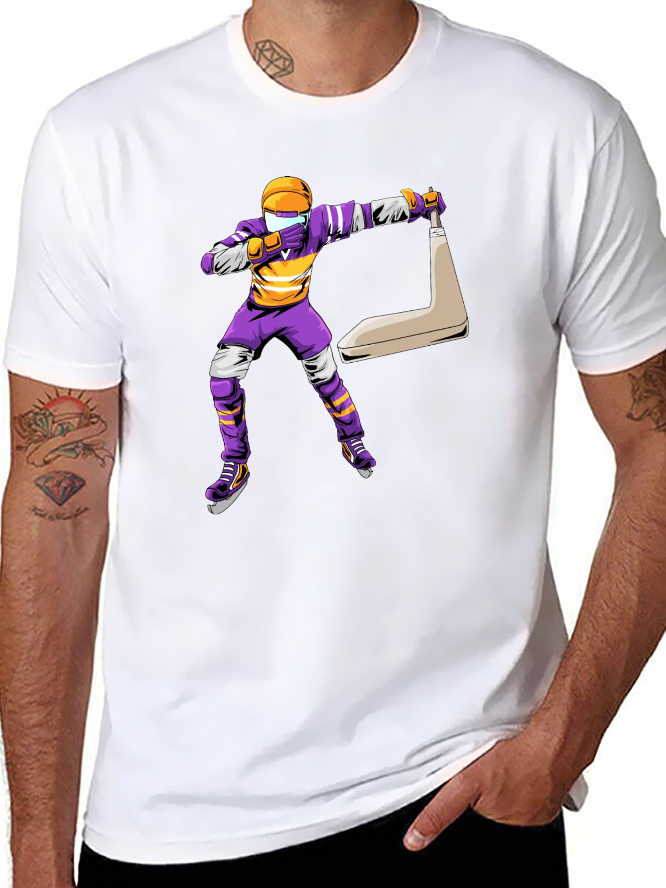 Dabbing Hockey Player Graphic Tee