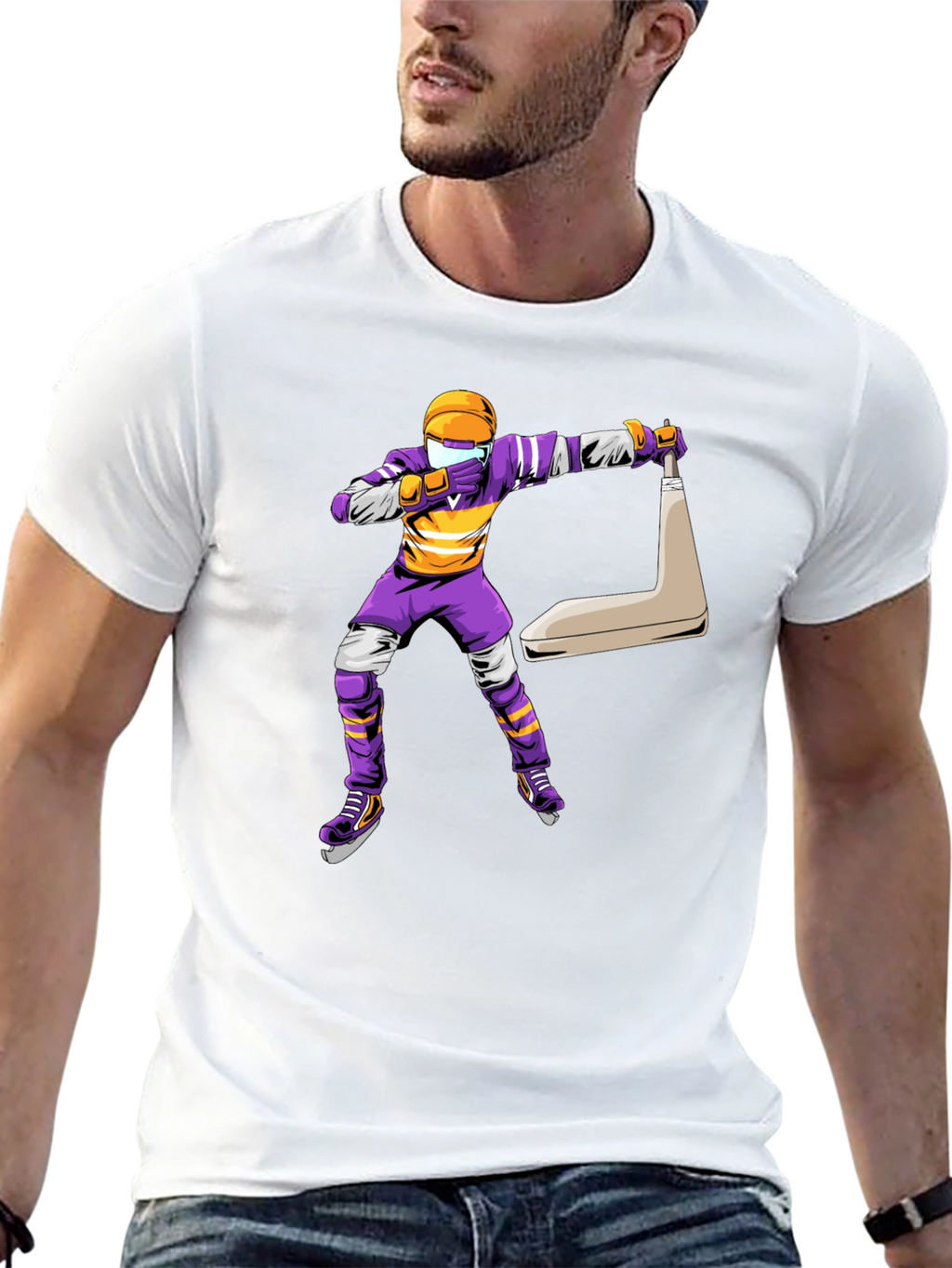 Dabbing Hockey Player Graphic Tee
