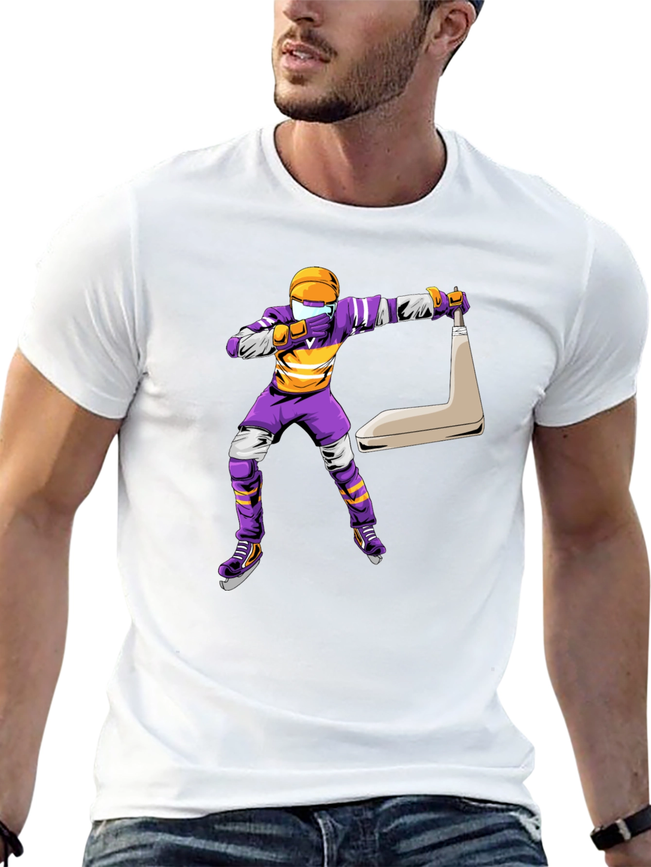 Dabbing Hockey Player Graphic Tee