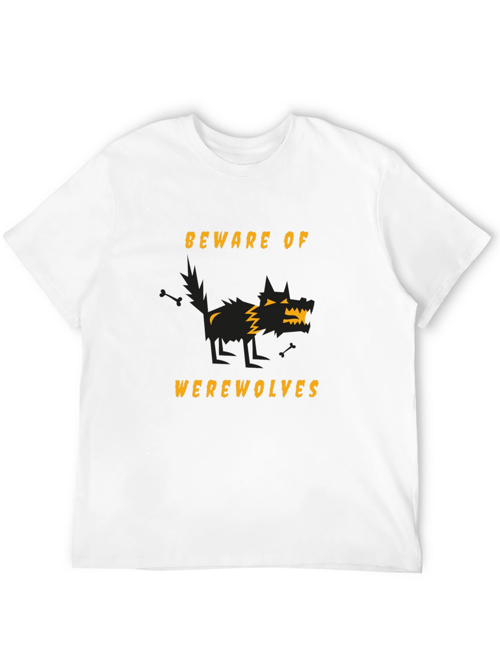 Beware of Werewolves Graphic Tee - Halloween Black T-Shirt