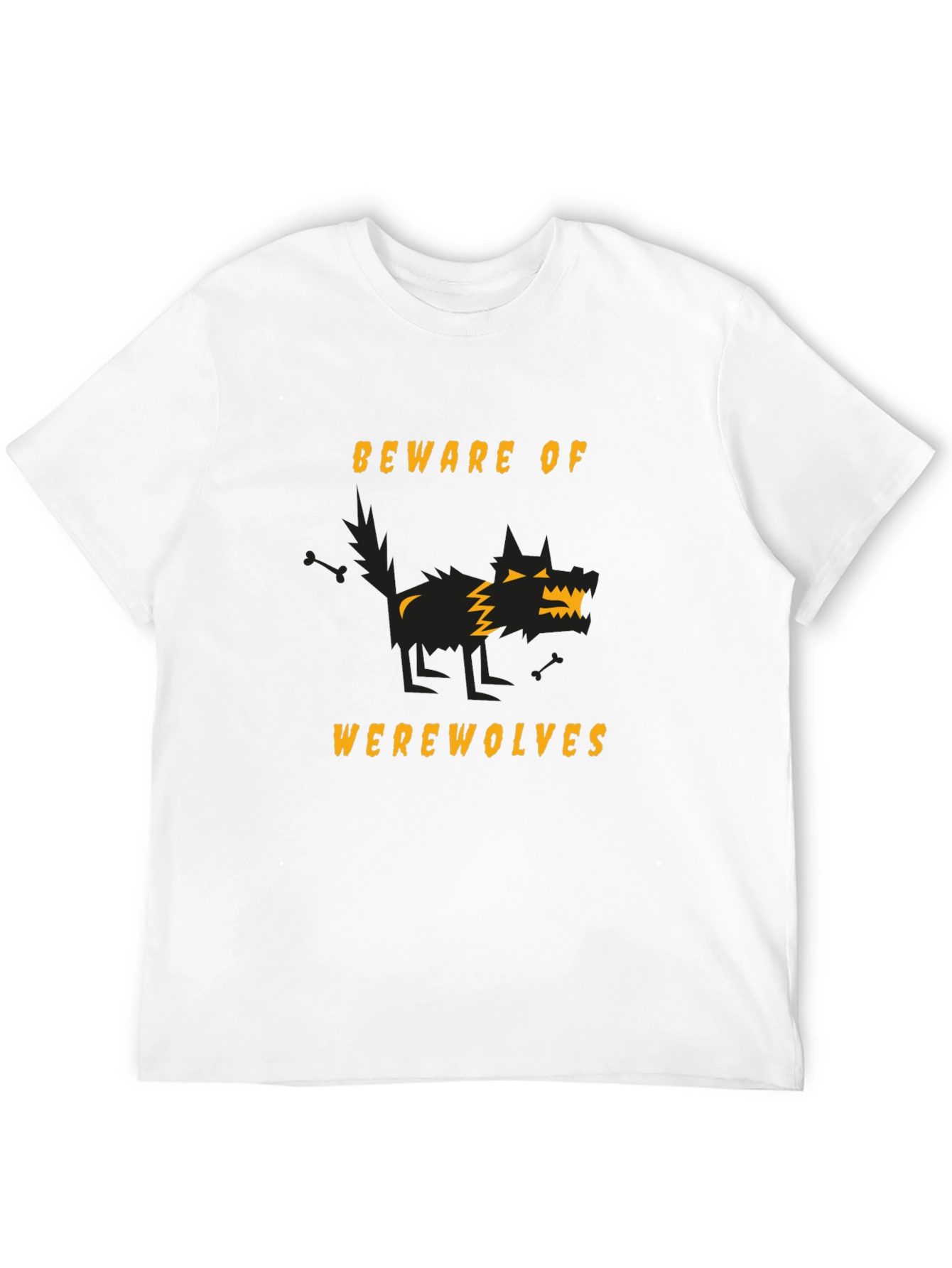 Beware of Werewolves Graphic Tee - Halloween Black T-Shirt