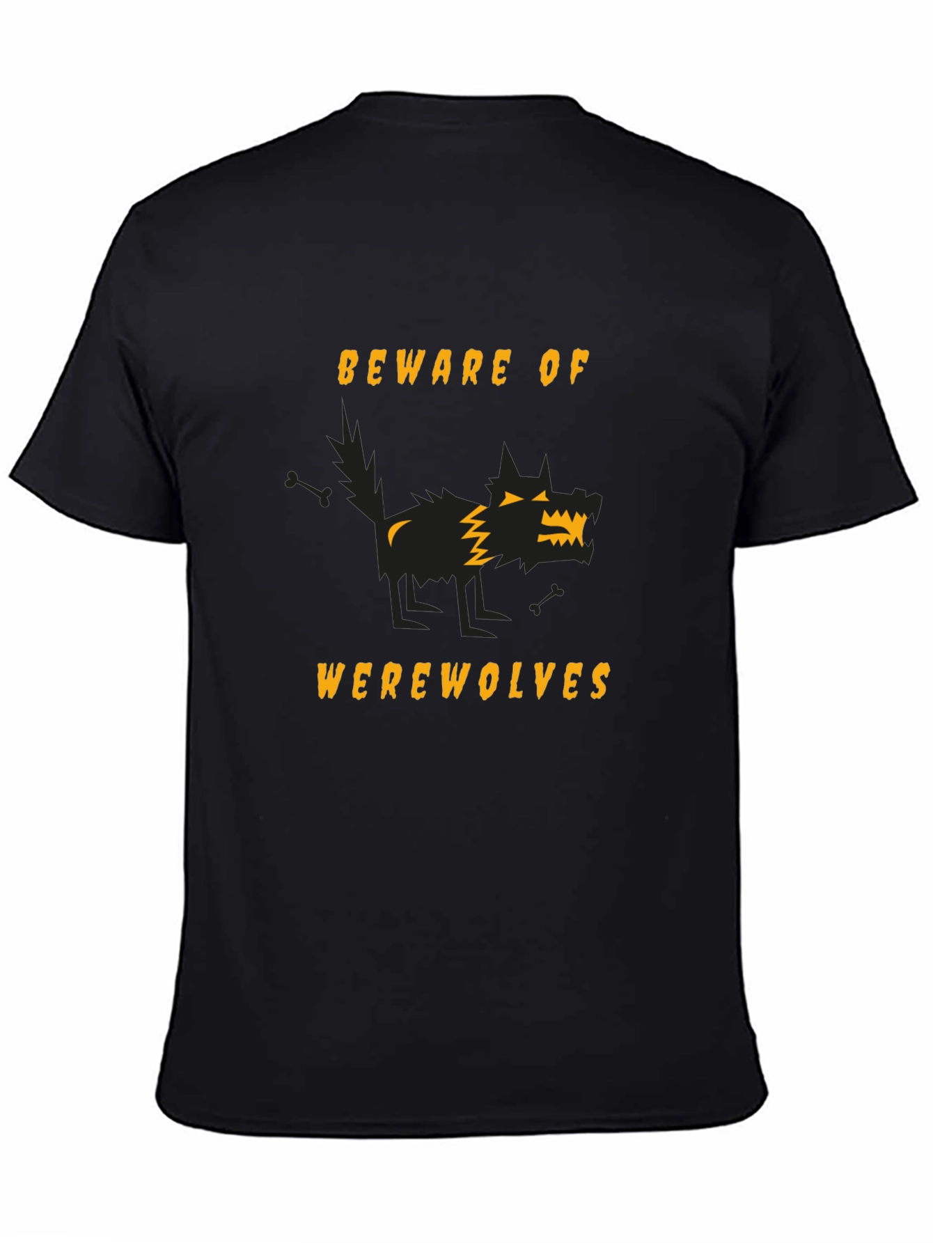 Beware of Werewolves Graphic Tee - Halloween Black T-Shirt