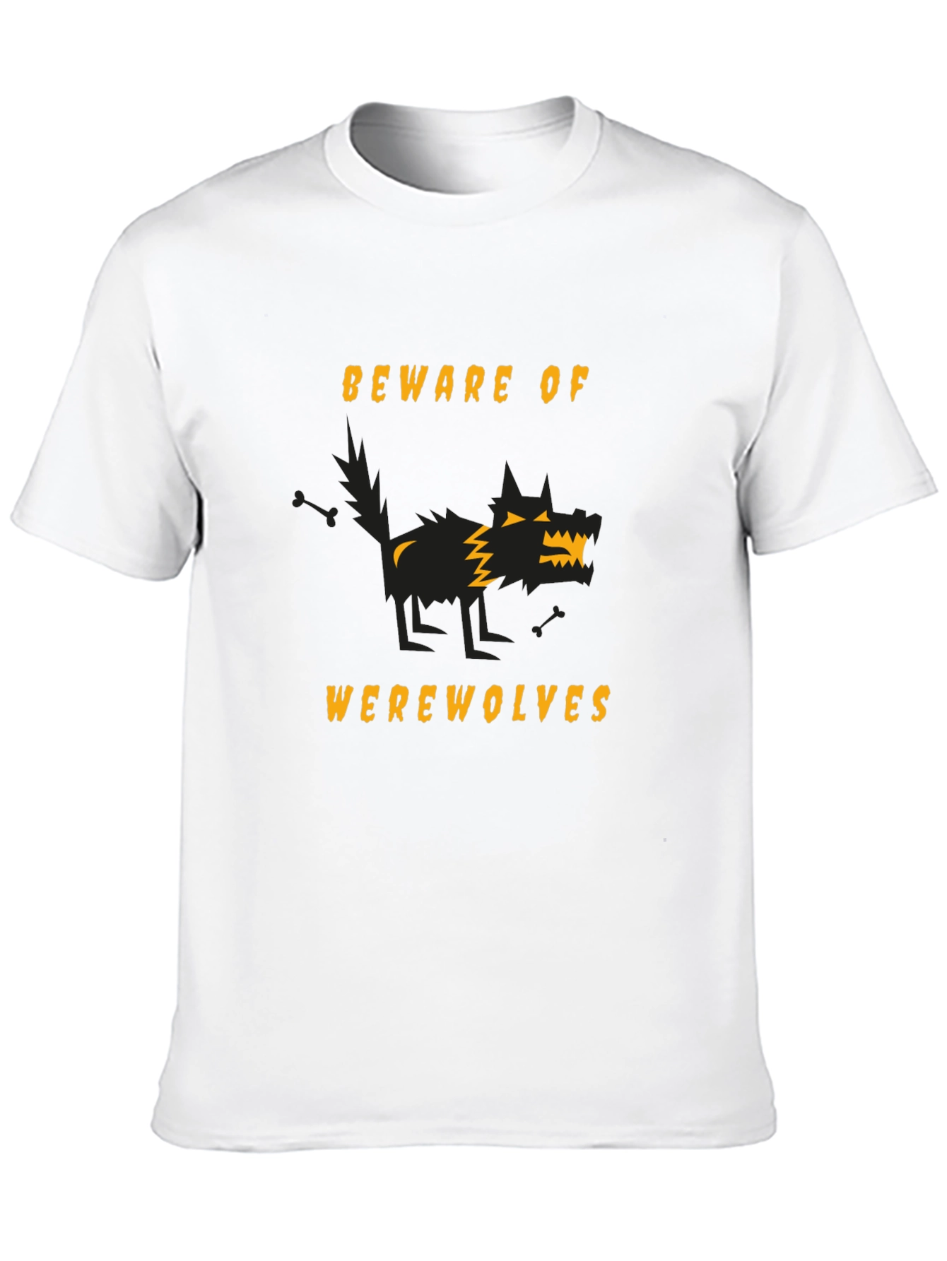 Beware of Werewolves Graphic Tee - Halloween Black T-Shirt