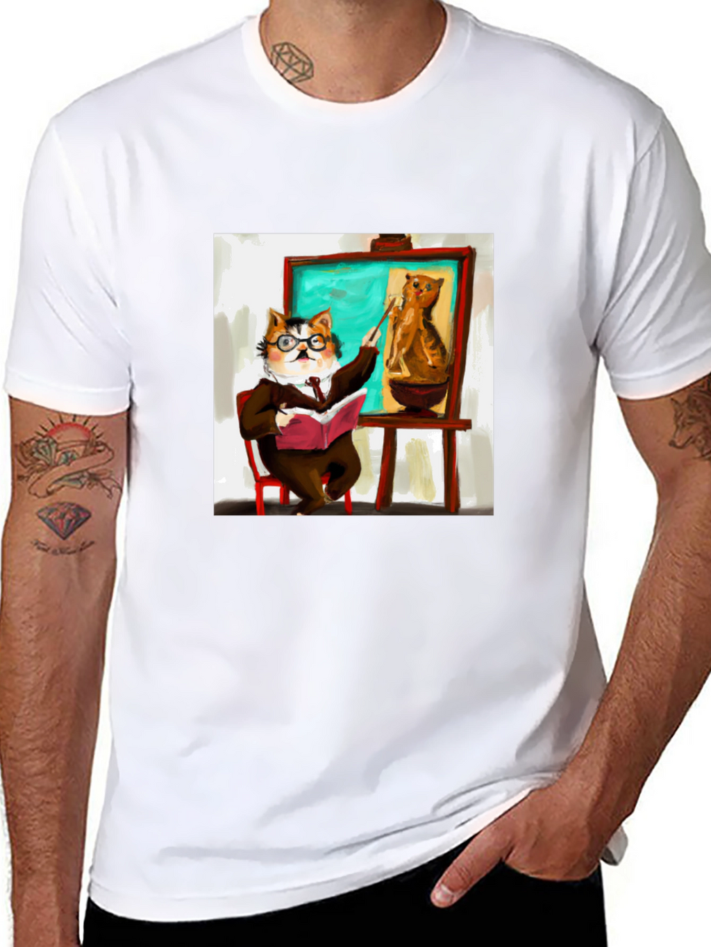 Professor Cat T-Shirt - Funny Feline Teacher Design