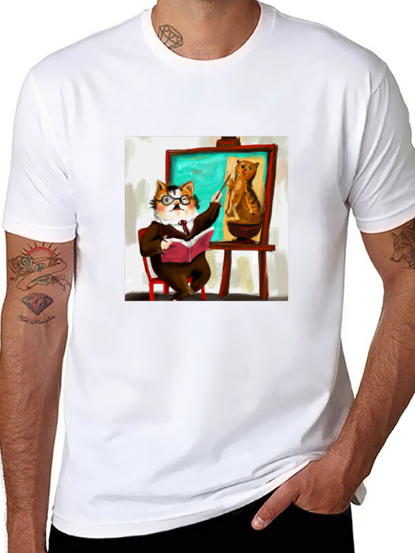 Professor Cat T-Shirt - Funny Feline Teacher Design