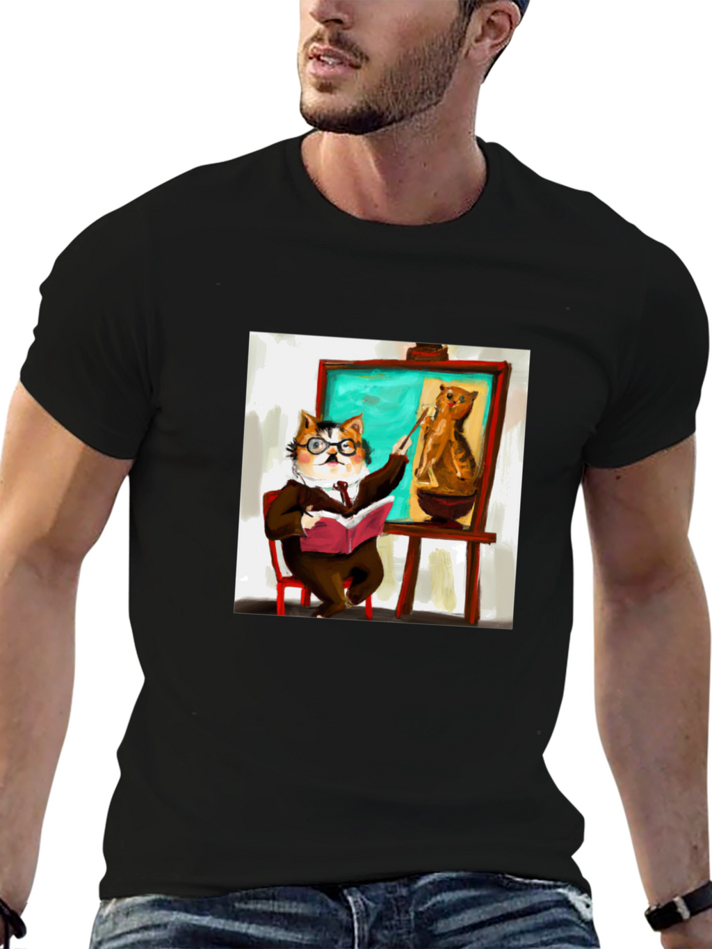 Professor Cat T-Shirt - Funny Feline Teacher Design