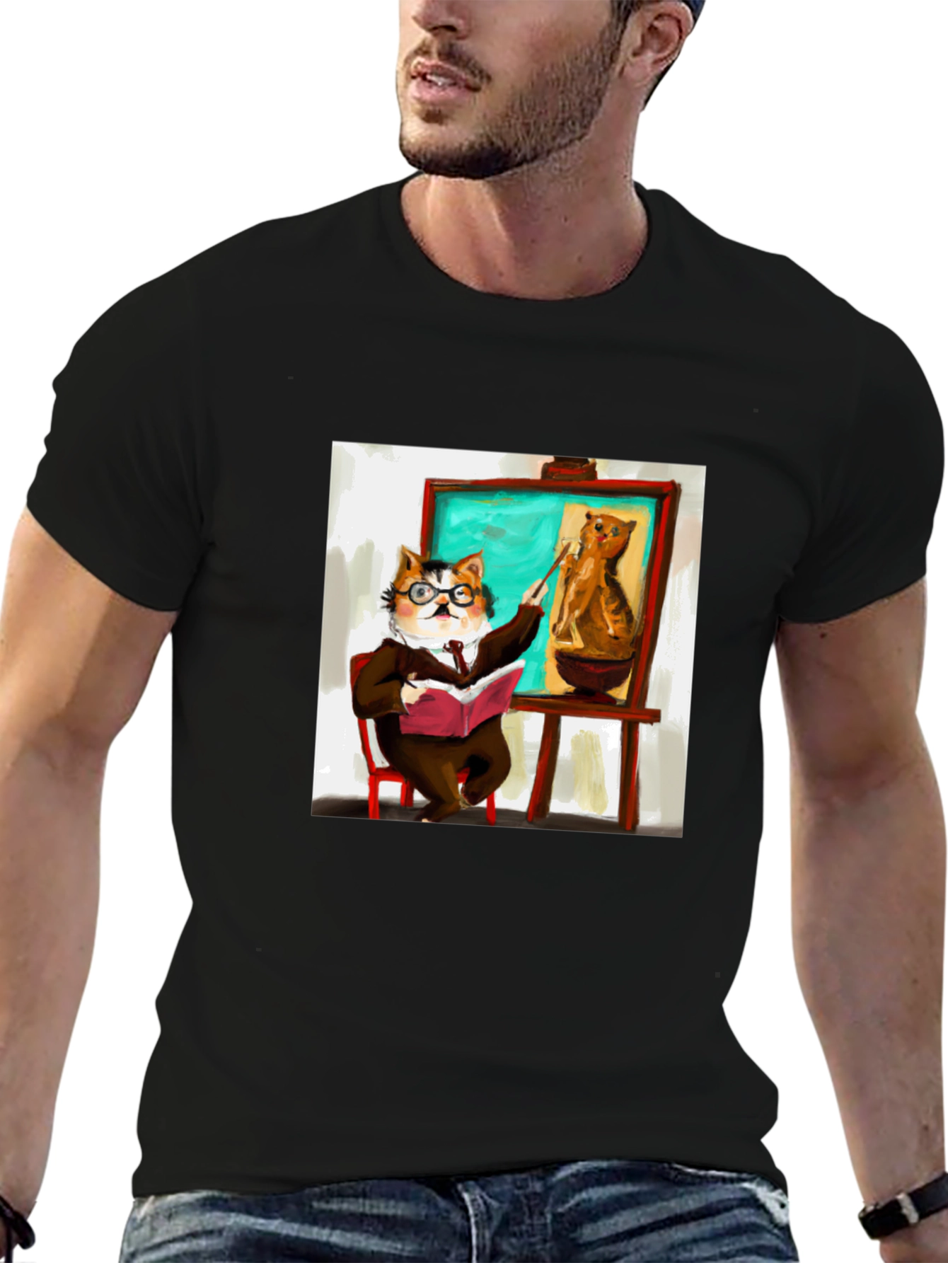 Professor Cat T-Shirt - Funny Feline Teacher Design