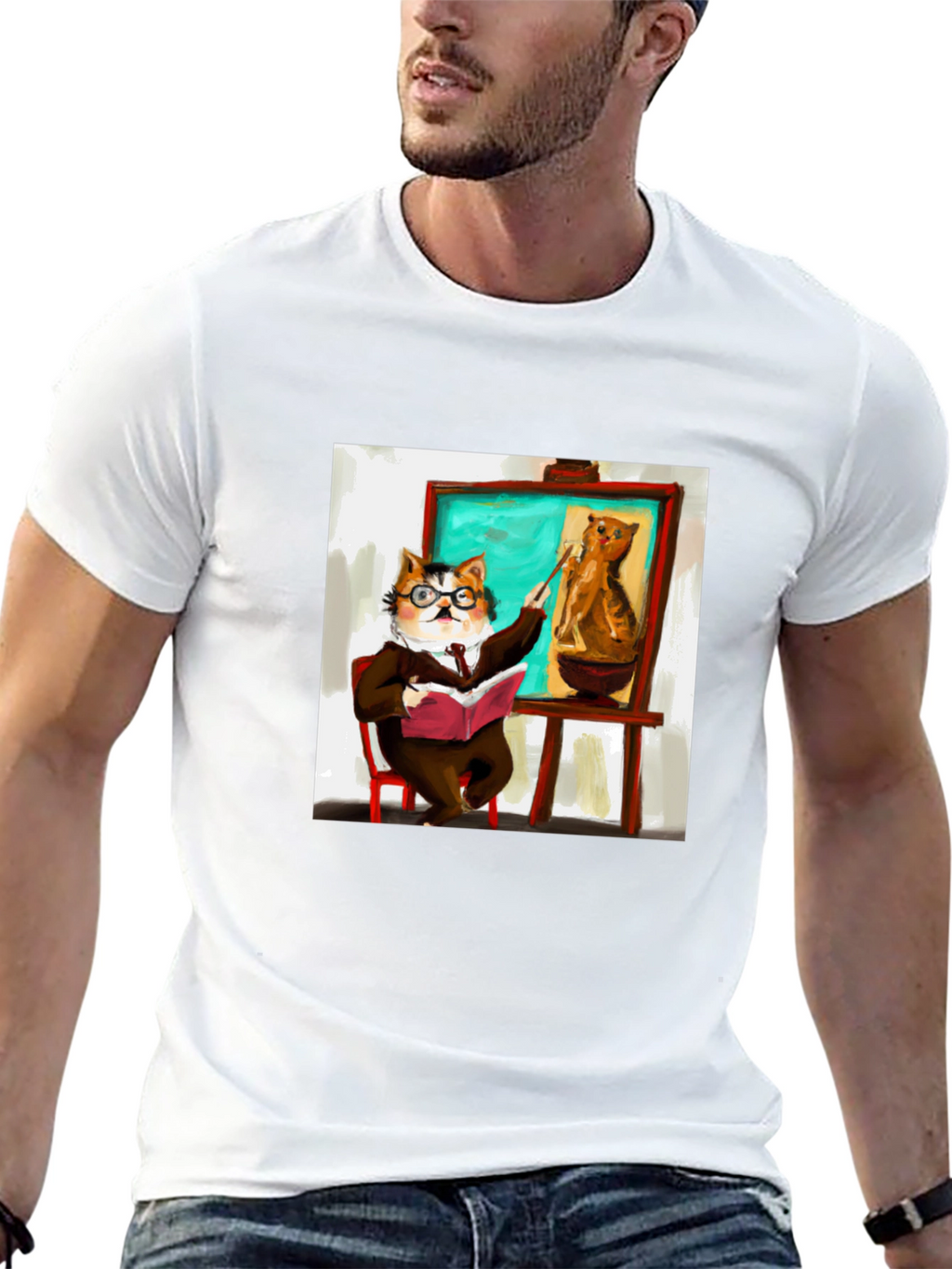 Professor Cat T-Shirt - Funny Feline Teacher Design