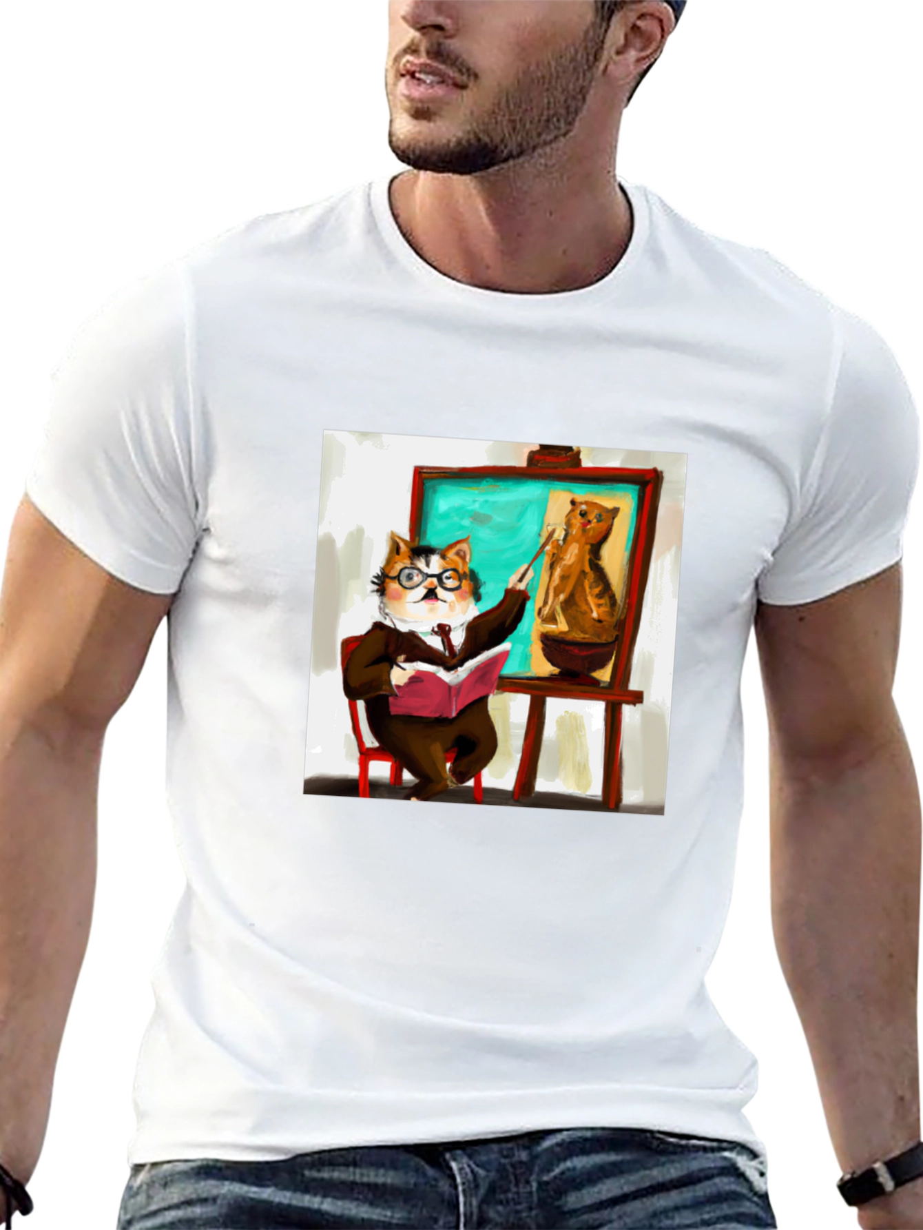 Professor Cat T-Shirt - Funny Feline Teacher Design
