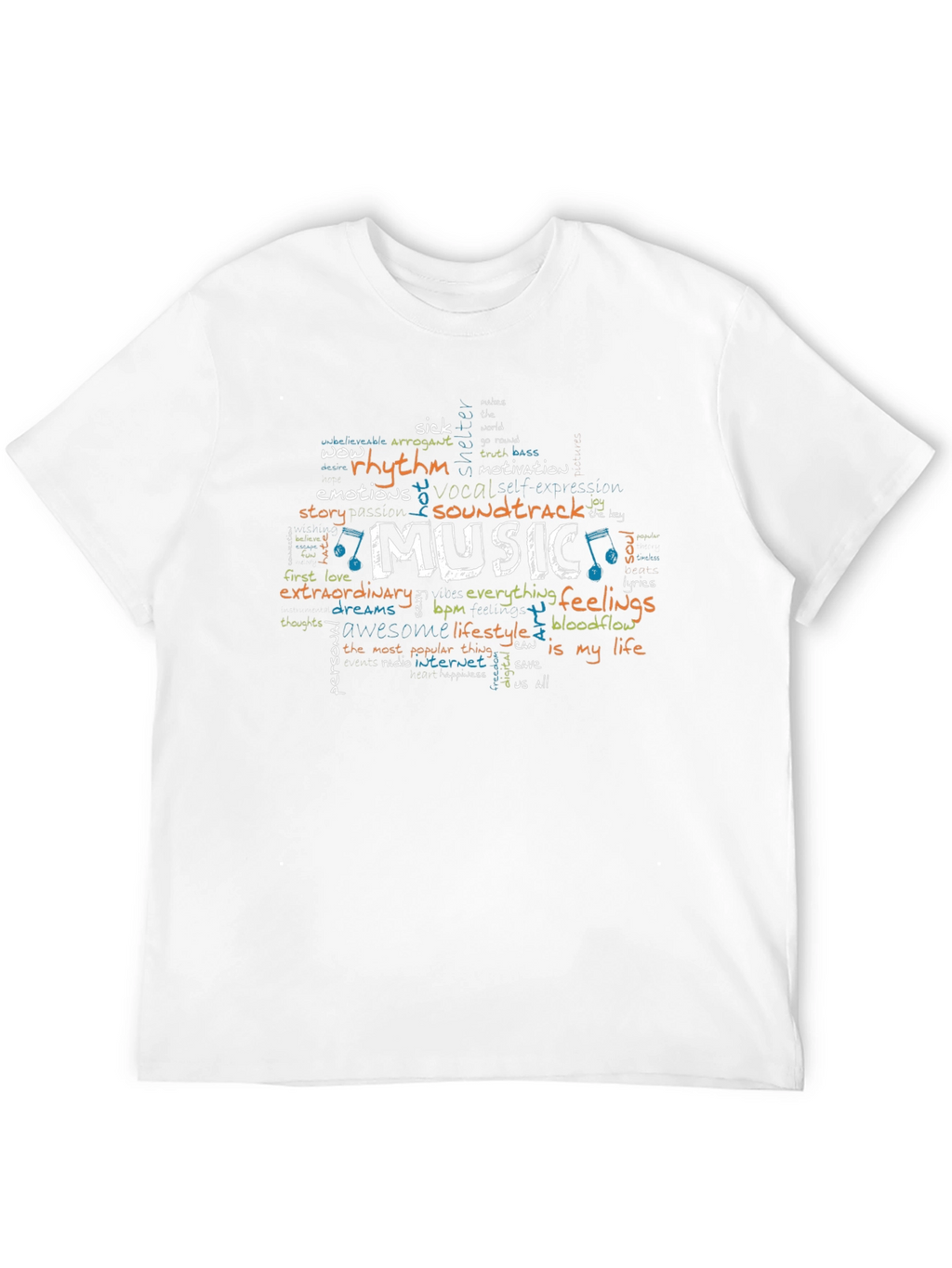 Music Word Art Graphic T-Shirt