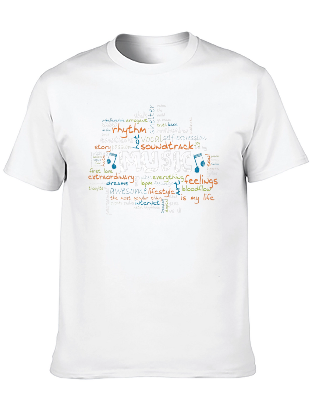 Music Word Art Graphic T-Shirt