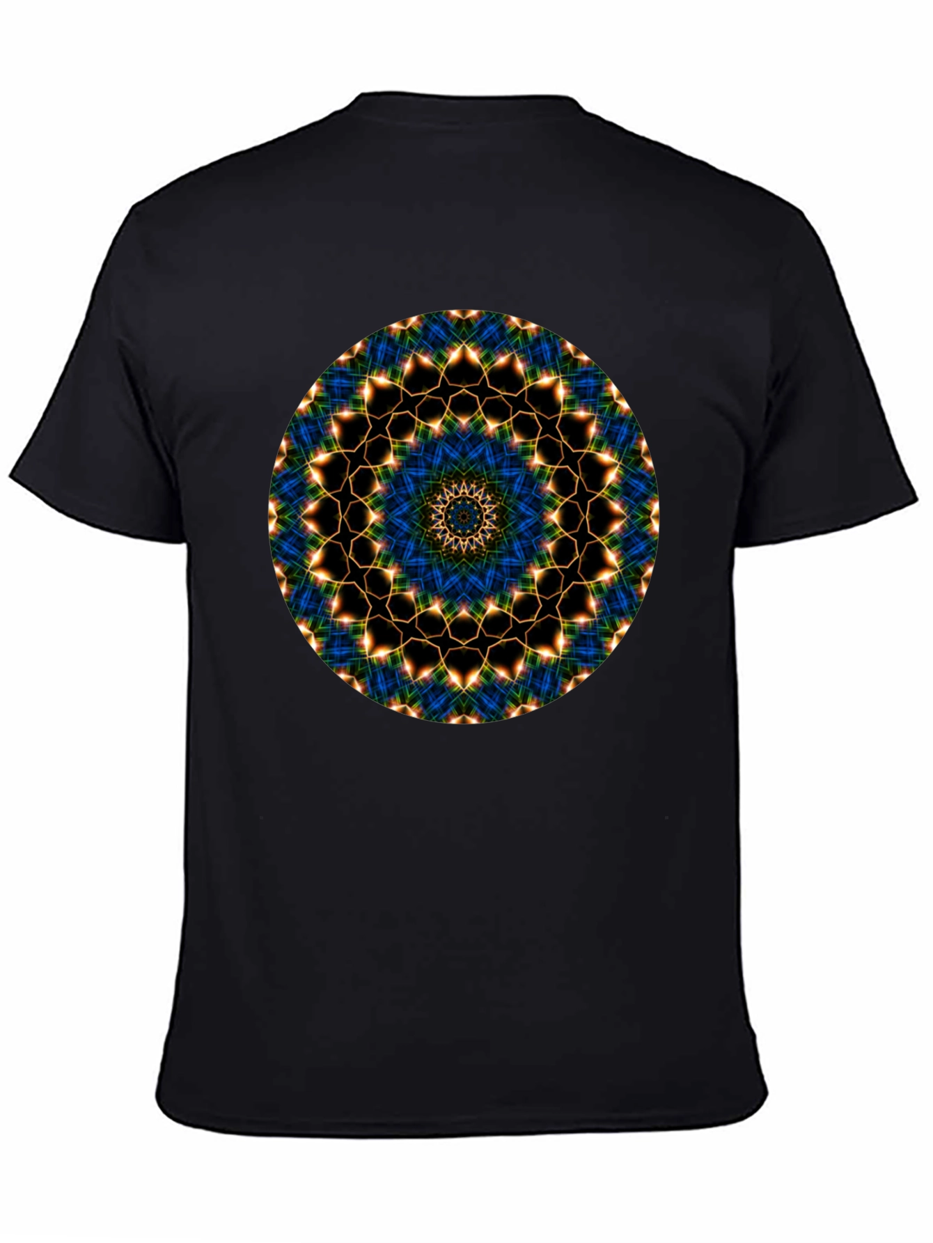 Mandala Graphic Tee - Black Cotton Blend