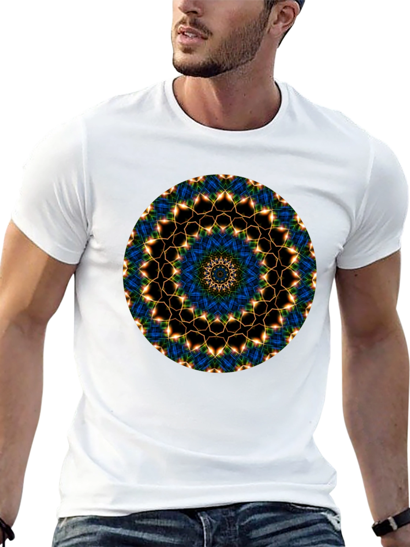Mandala Graphic Tee - Black Cotton Blend