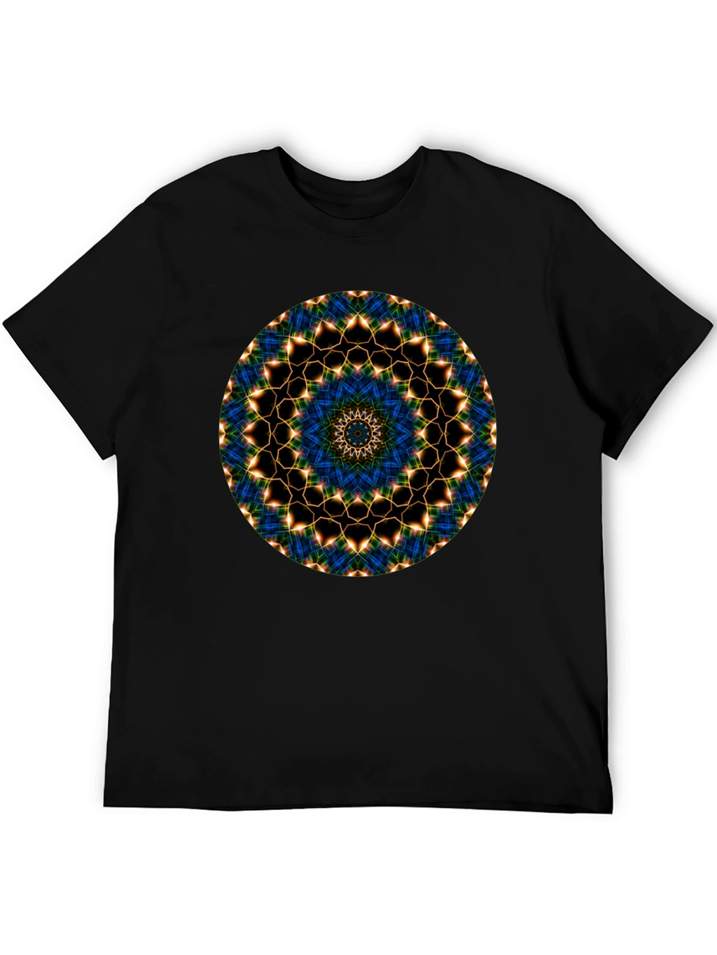 Mandala Graphic Tee - Black Cotton Blend
