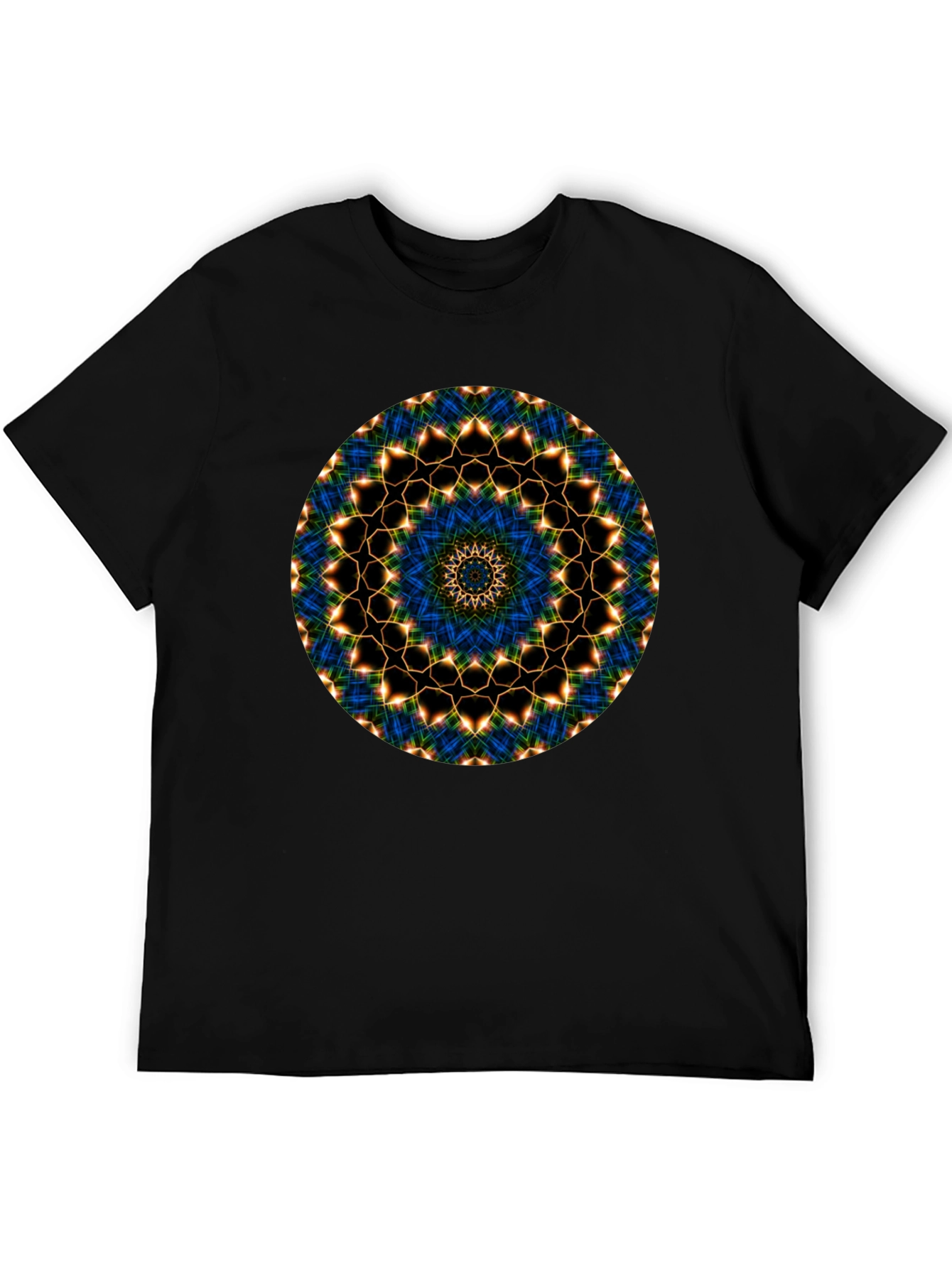 Mandala Graphic Tee - Black Cotton Blend