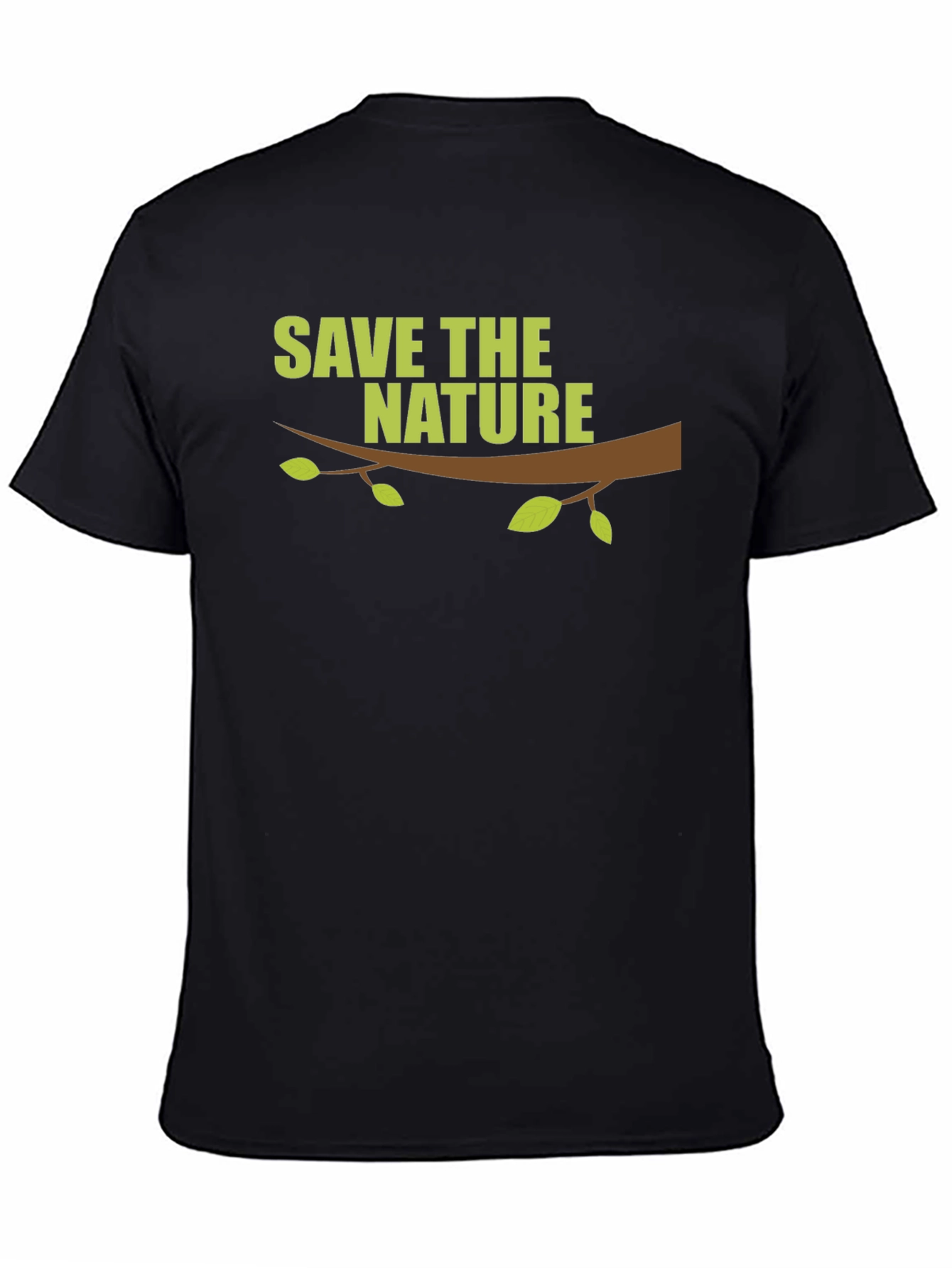Save the Nature Graphic Print Black T-Shirt