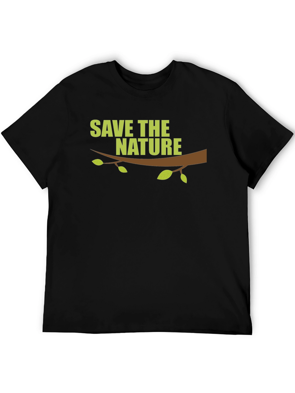 Save the Nature Graphic Print Black T-Shirt