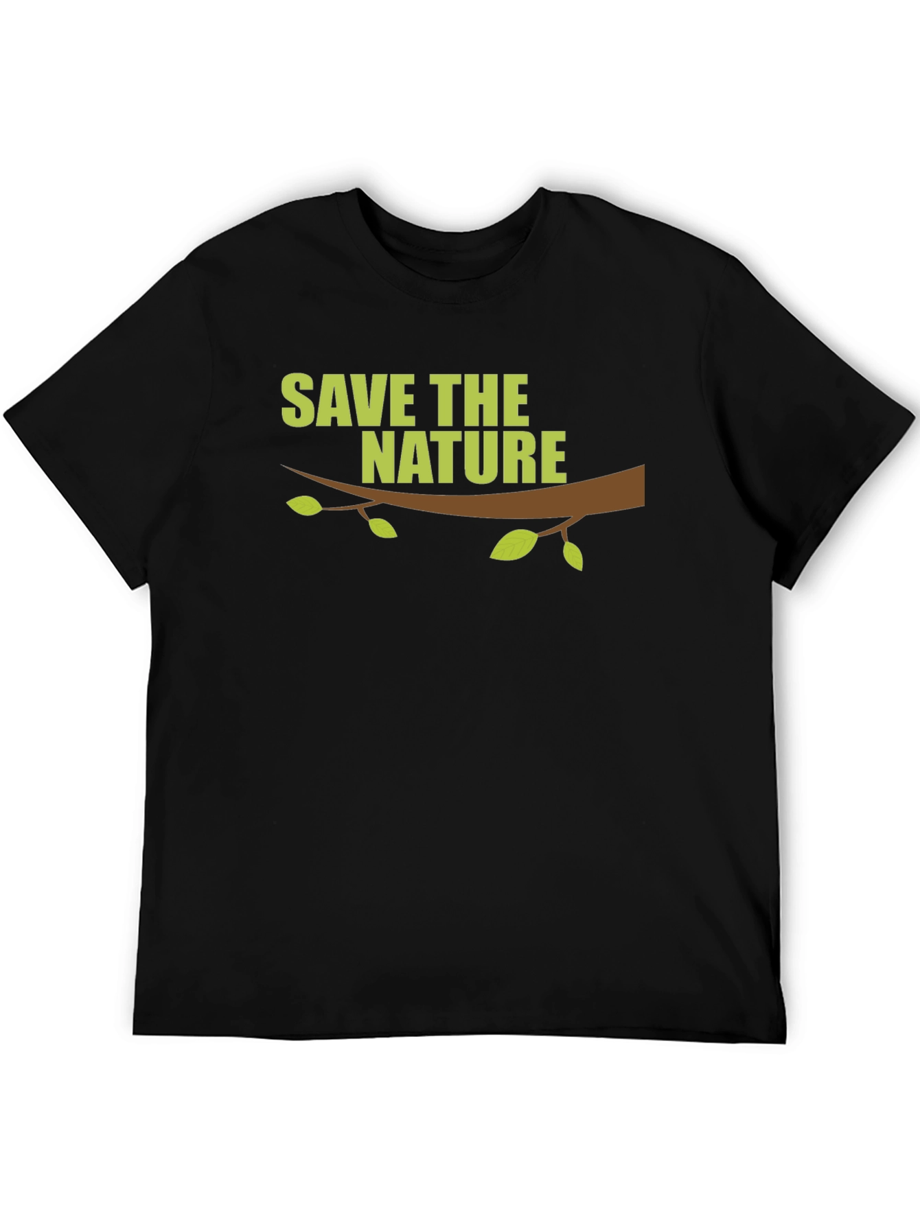 Save the Nature Graphic Print Black T-Shirt