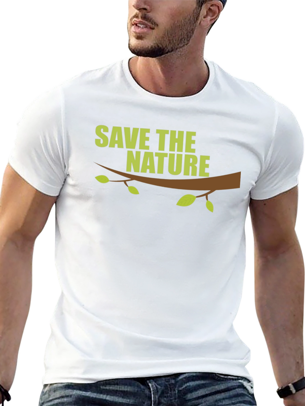 Save the Nature Graphic Print Black T-Shirt