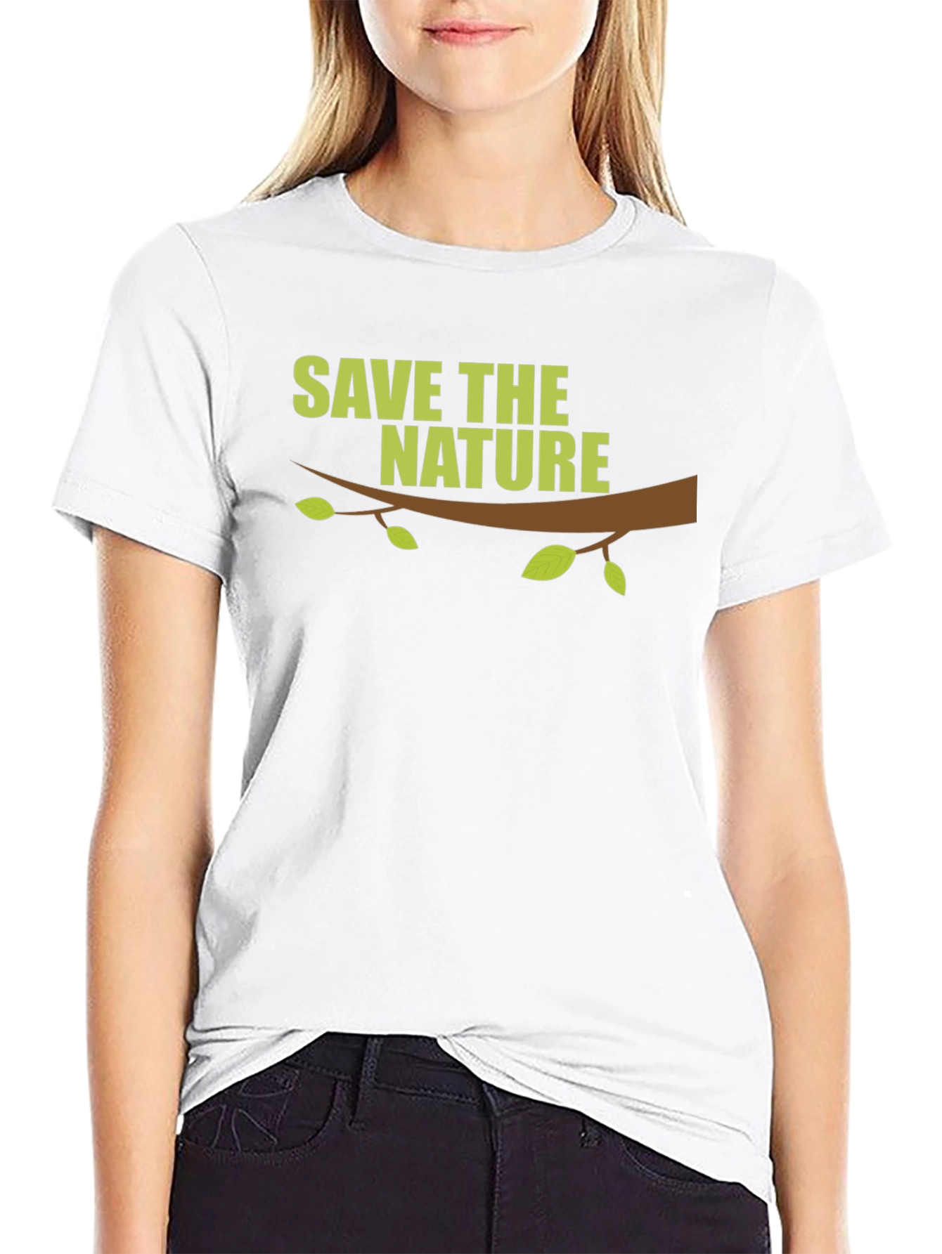 Save the Nature Graphic Print Black T-Shirt