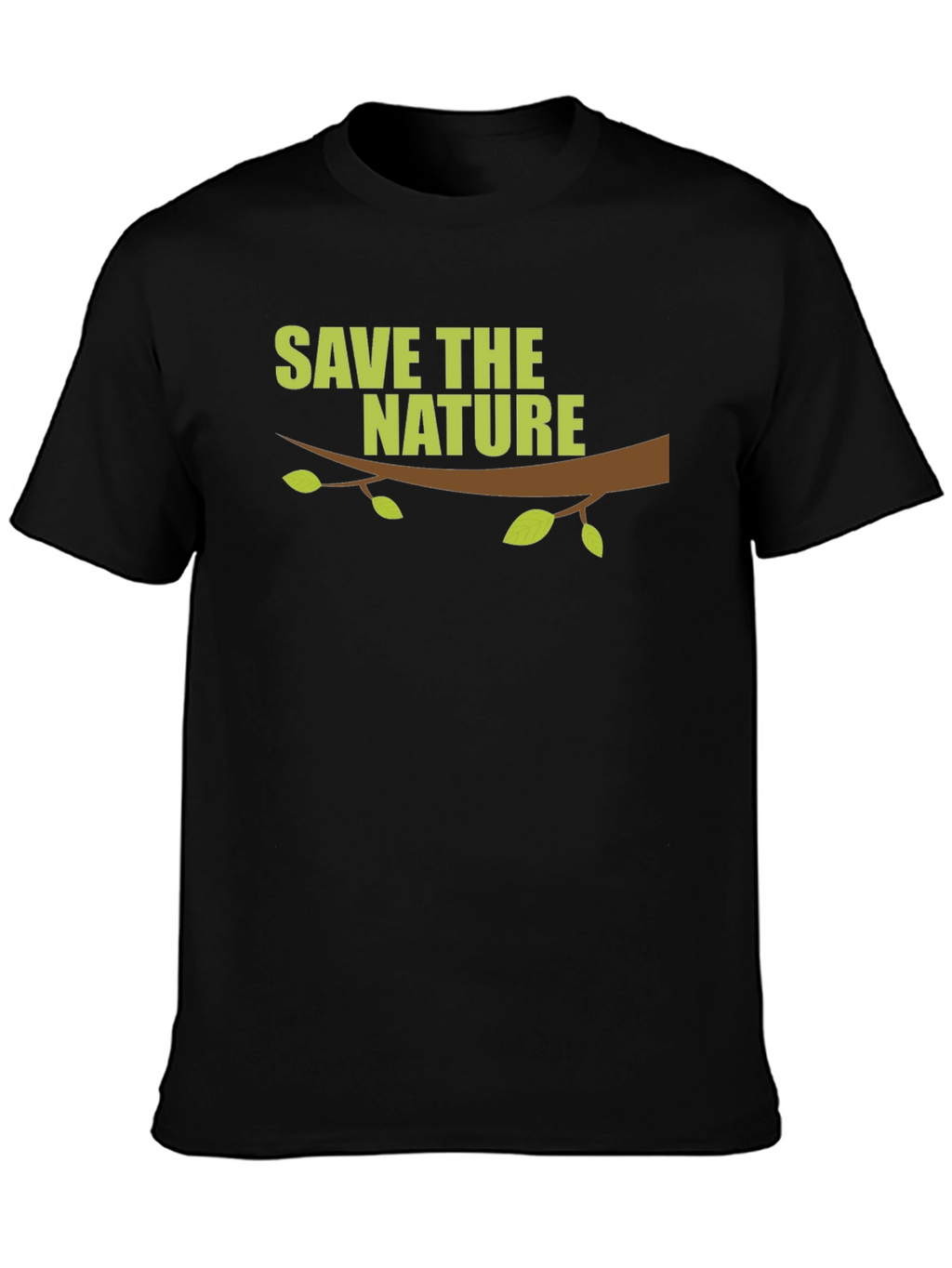 Save the Nature Graphic Print Black T-Shirt