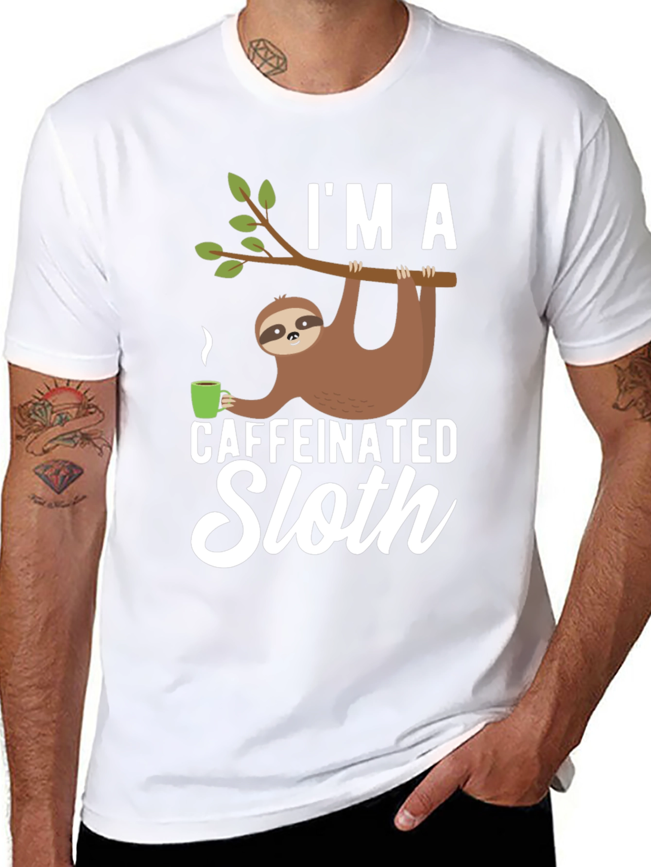 Caffeinated Sloth T-Shirt - Funny Graphic Tee