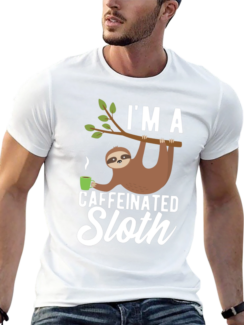 Caffeinated Sloth T-Shirt - Funny Graphic Tee