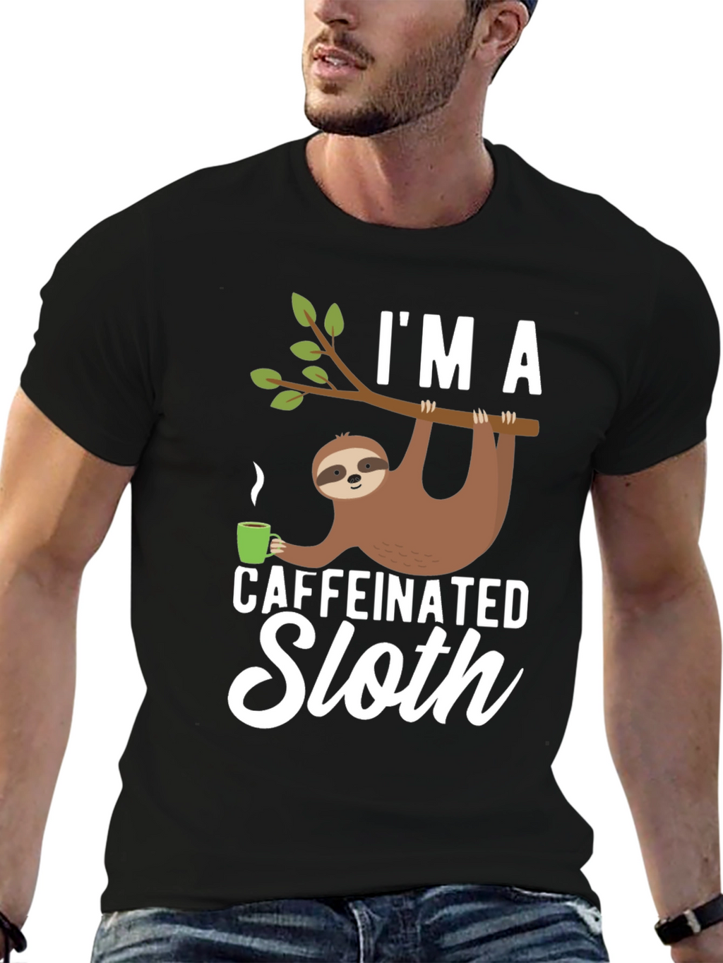 Caffeinated Sloth T-Shirt - Funny Graphic Tee