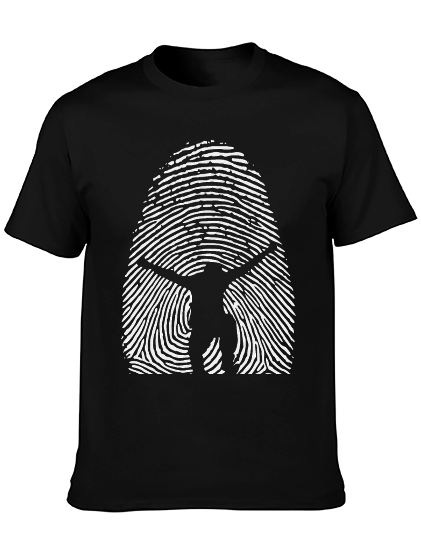 Vitruvian Man Fingerprint Graphic T-Shirt