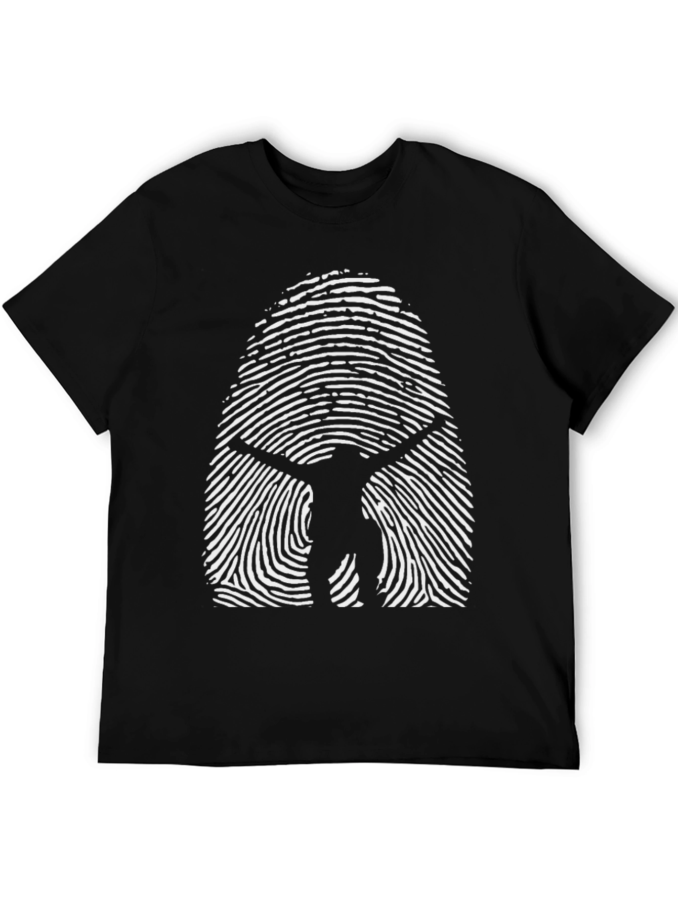 Vitruvian Man Fingerprint Graphic T-Shirt