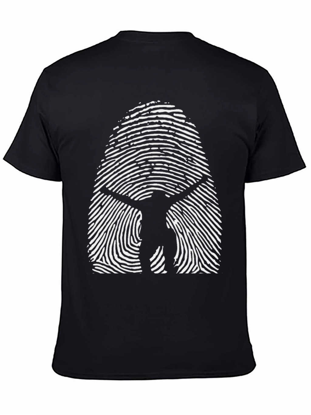 Vitruvian Man Fingerprint Graphic T-Shirt