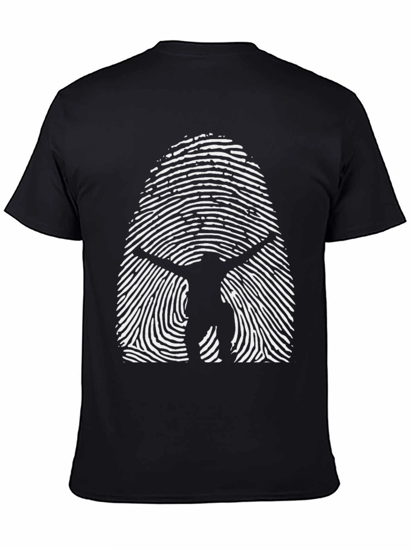 Vitruvian Man Fingerprint Graphic T-Shirt