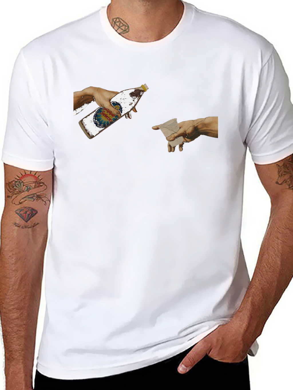 Creation Beer T-Shirt - Funny Michelangelo Art Tee
