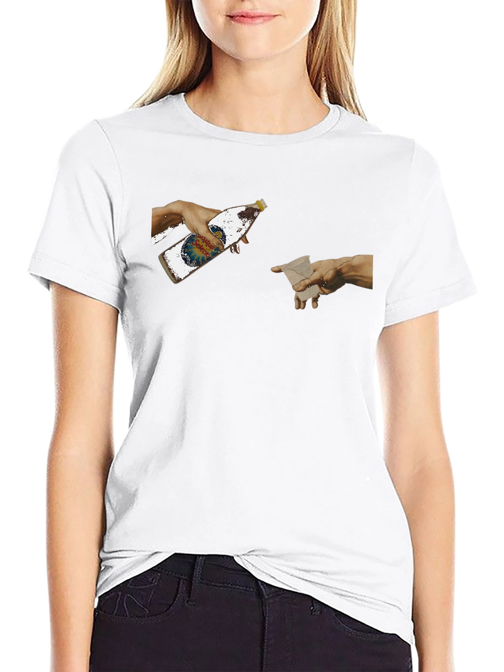 Creation Beer T-Shirt - Funny Michelangelo Art Tee